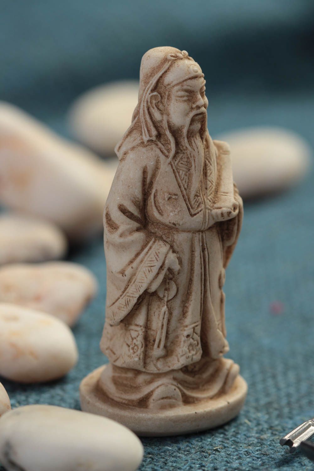 Handmade resin figurine marble powder statuette netsuke designer present photo 1