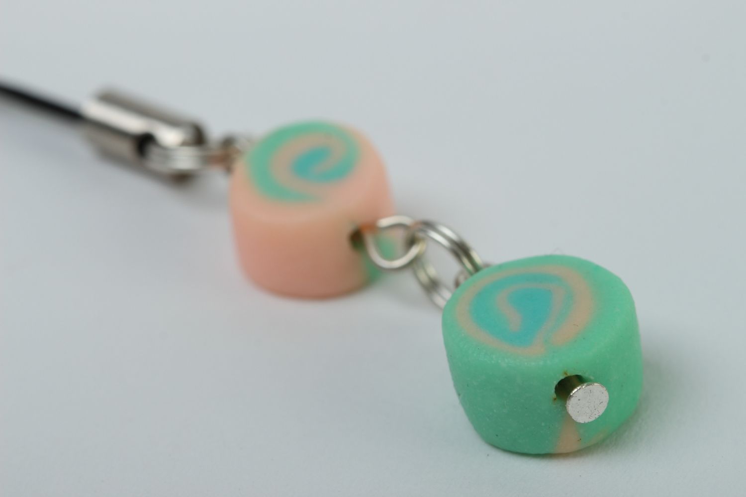 Beautiful handmade plastic phone charm cool keyrings best keychain small gifts photo 3