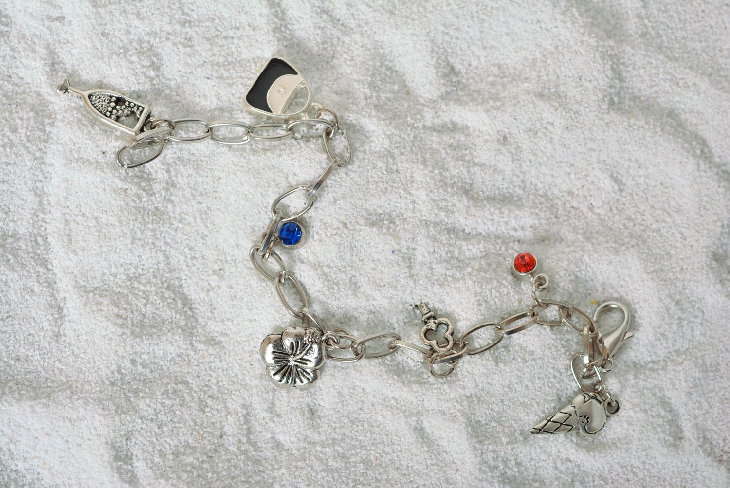 Beautiful bracelet with charms unusual handmade jewelry wrist bracelet photo 2