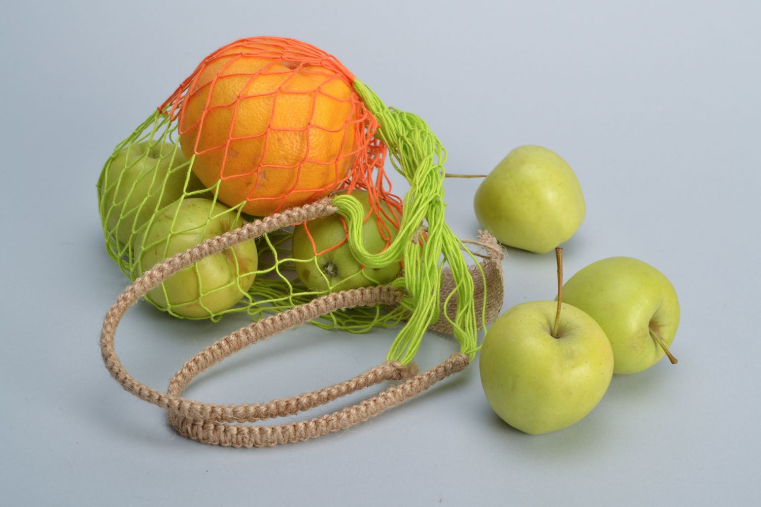 Linen string market bag photo 1