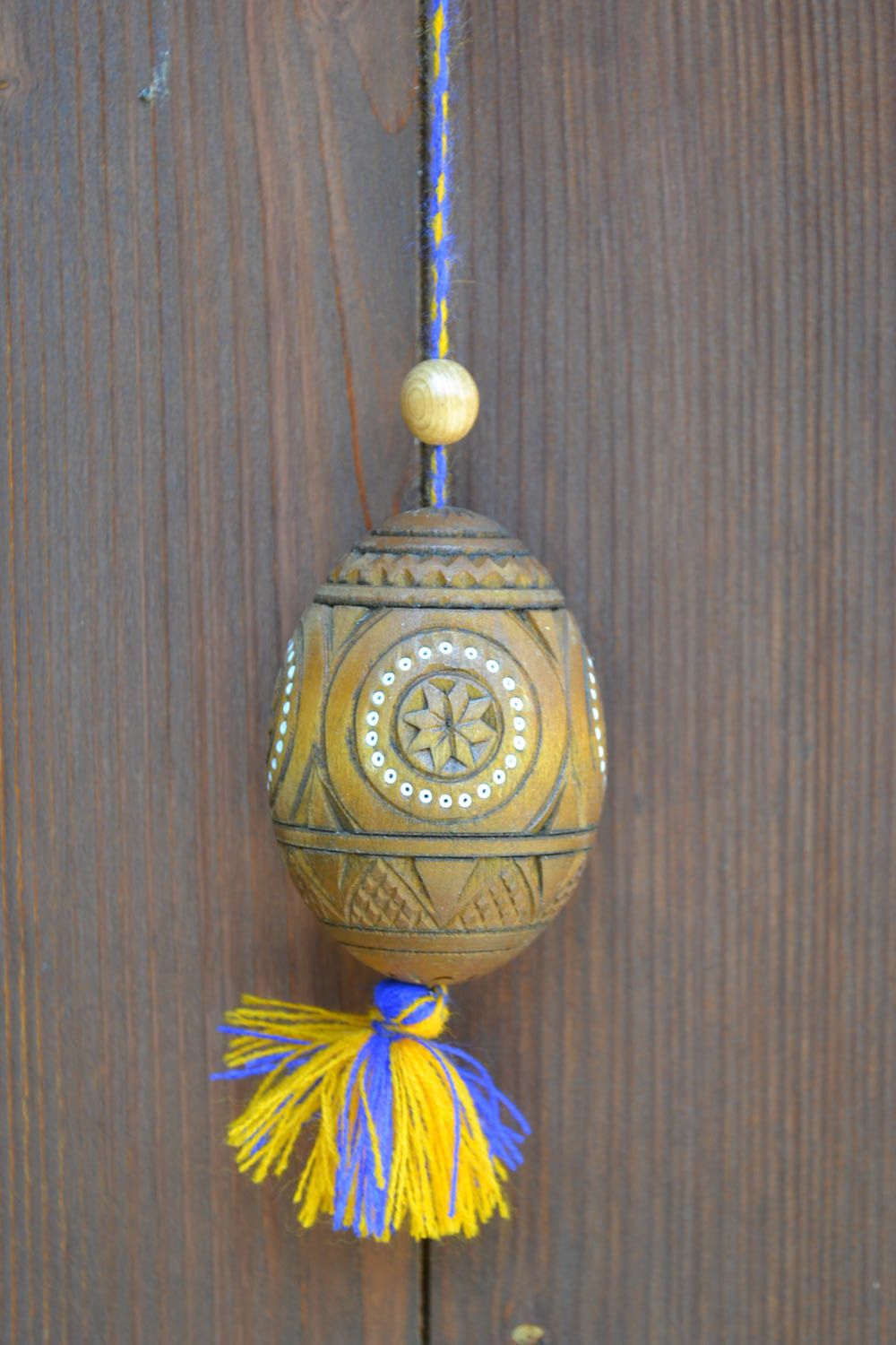 Figurine décorative fait main Oeuf décoratif à suspendre Pâques Cadeau original photo 1