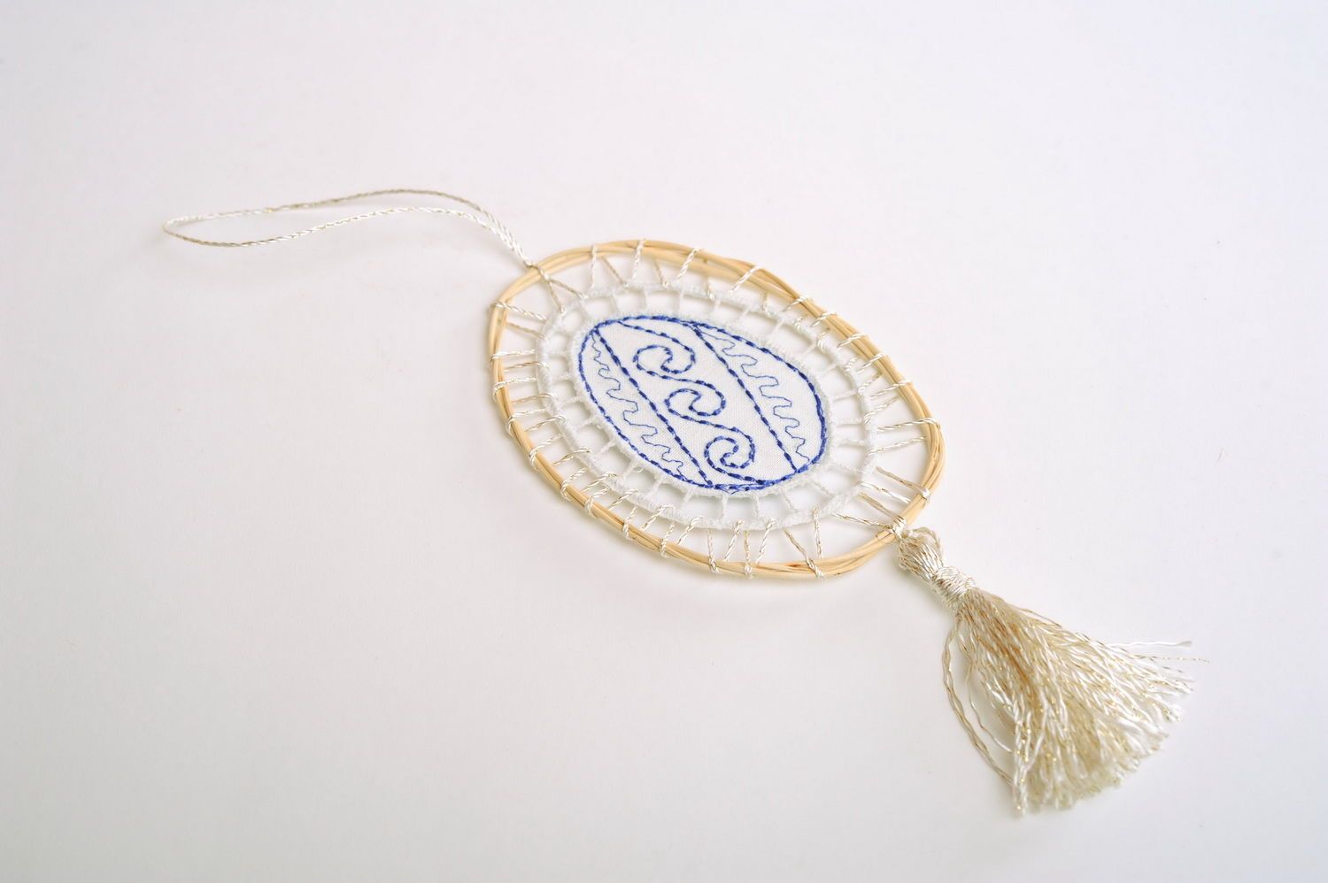 Decorative pendant with embroidery Egg photo 1