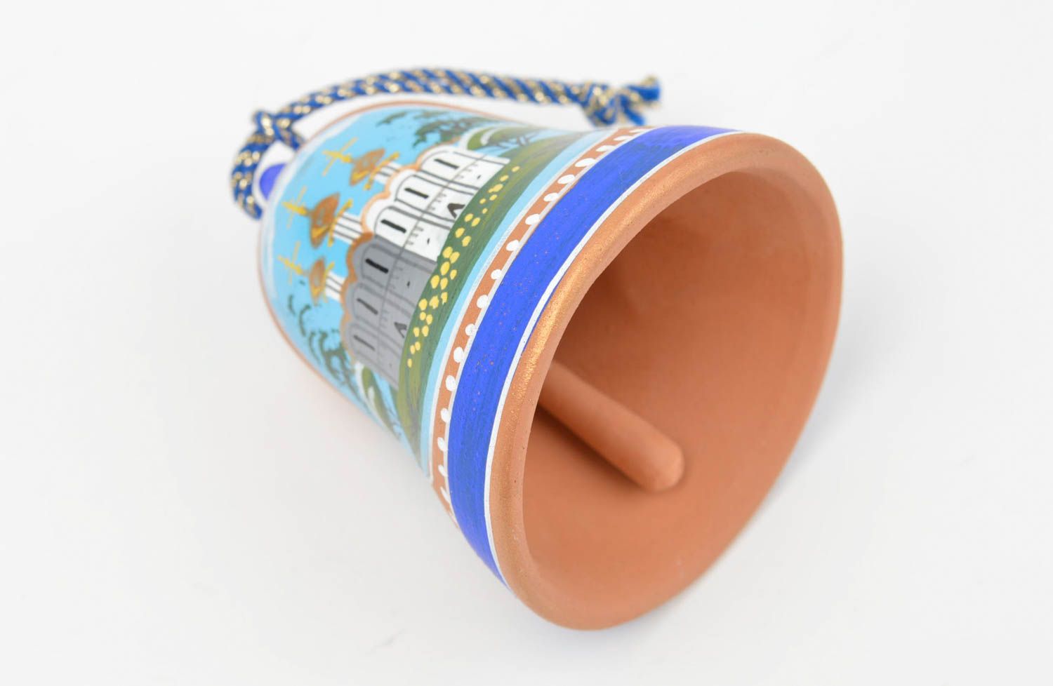 Campanella decorativa fatta a mano in ceramica con un laccio da appendere  foto 4