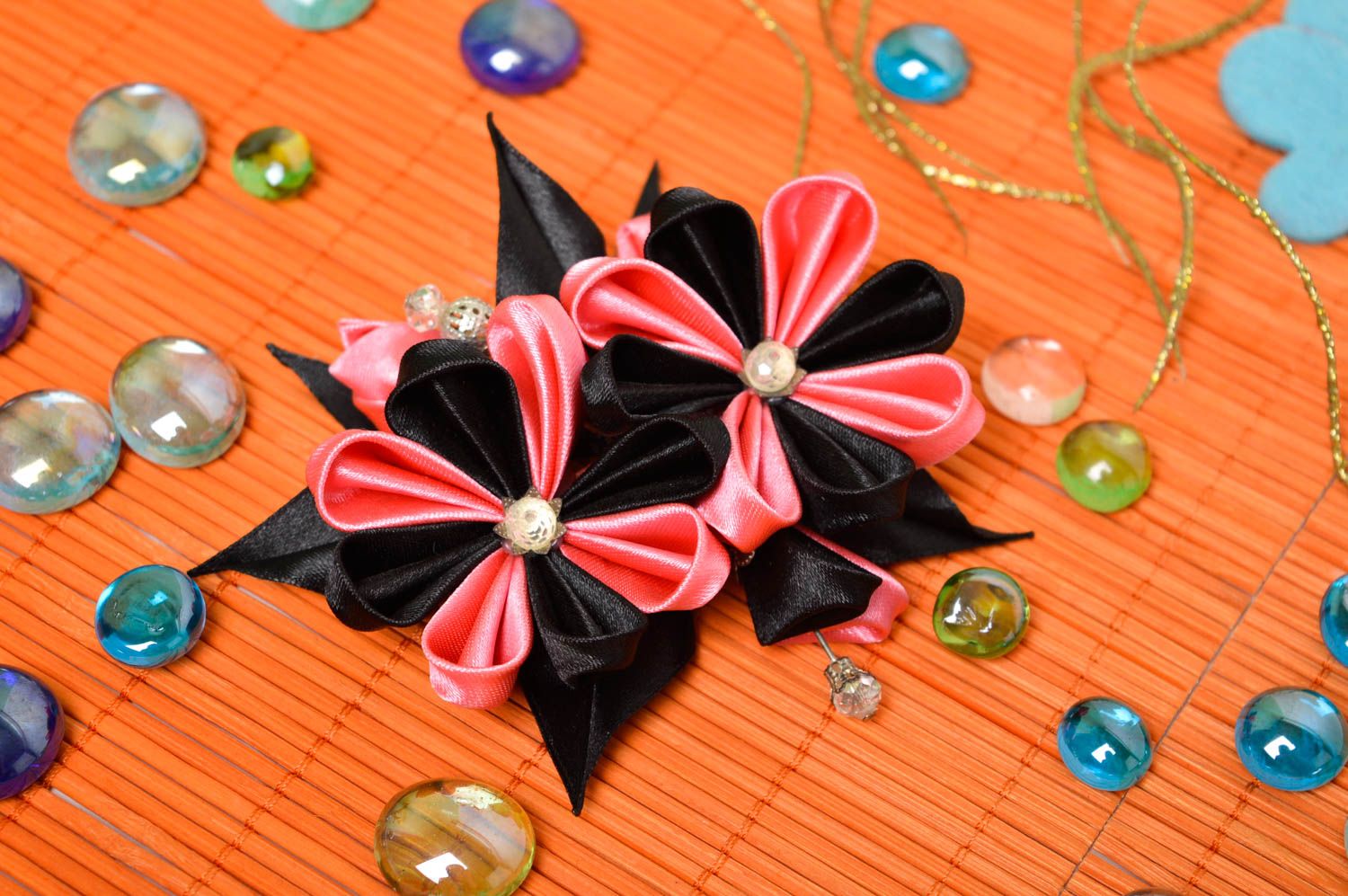 Handmade hair clip hair accessories for girls flowers for hair gifts for girls photo 1