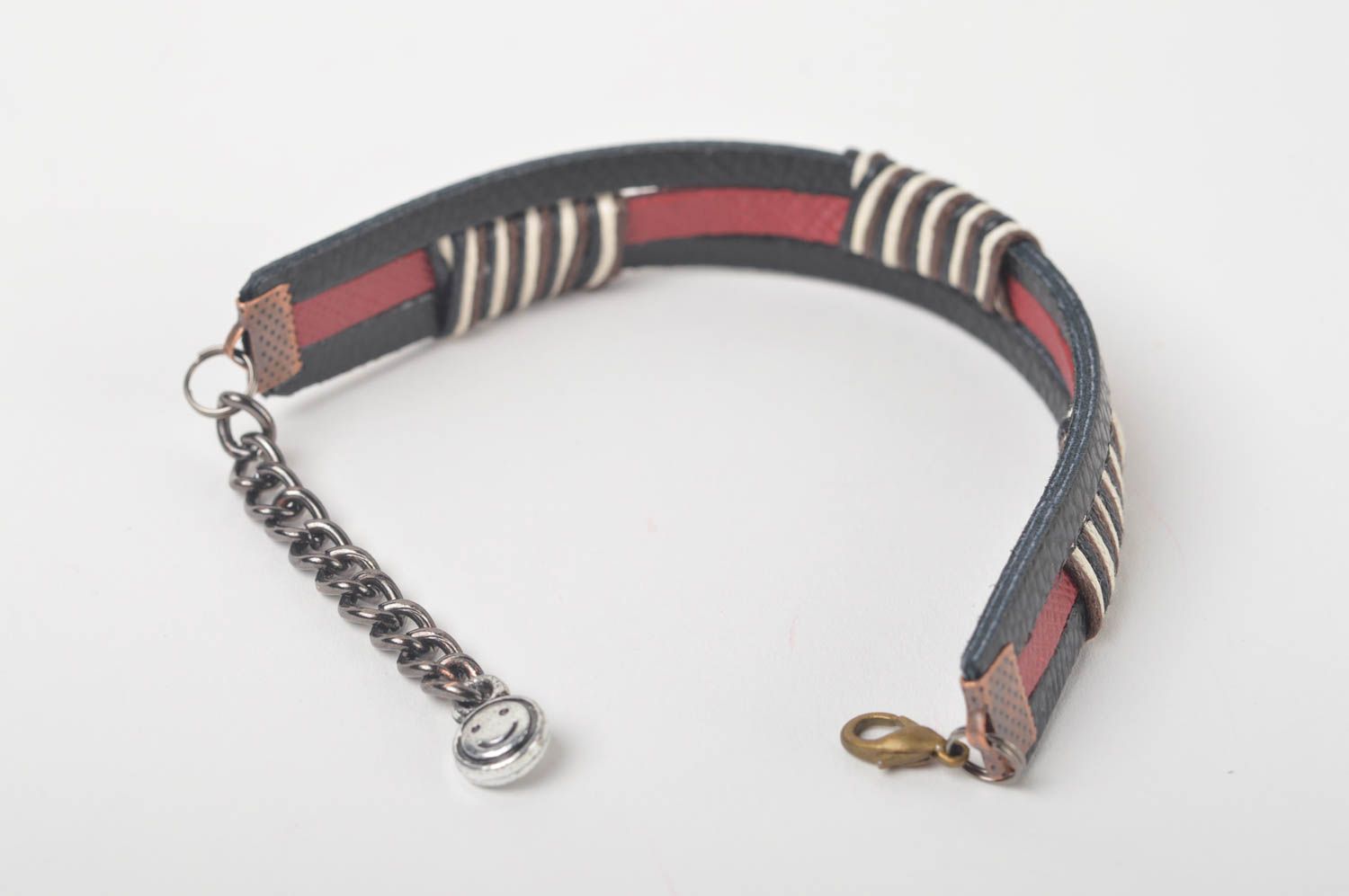 Unusual handmade leather bracelet unisex bracelet fashion accessories gift ideas photo 5