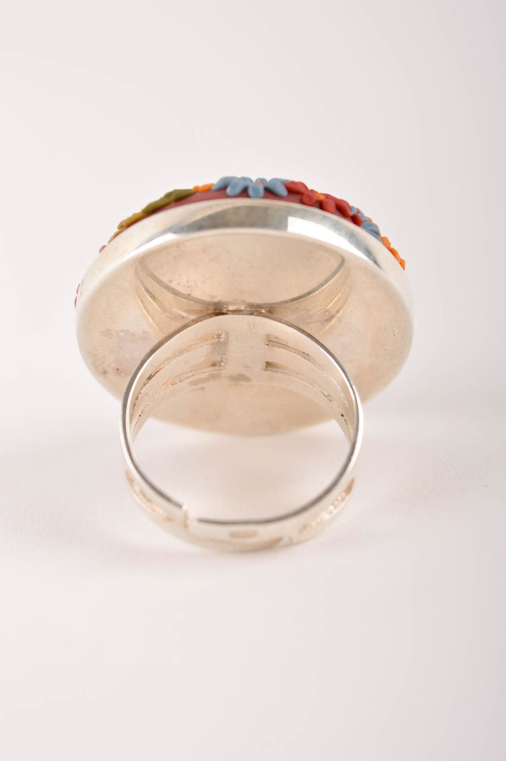 Handmade ring designer accessory unusual jewelry gift for women clay jewelry photo 4