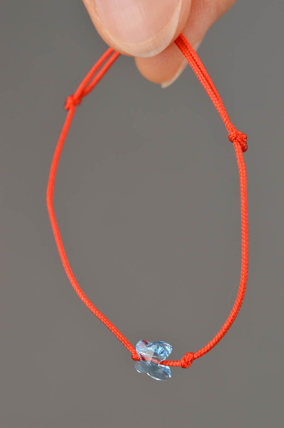 Bracelet textile Bijou fait main Accessoire femme fil de soie rouge design photo 4