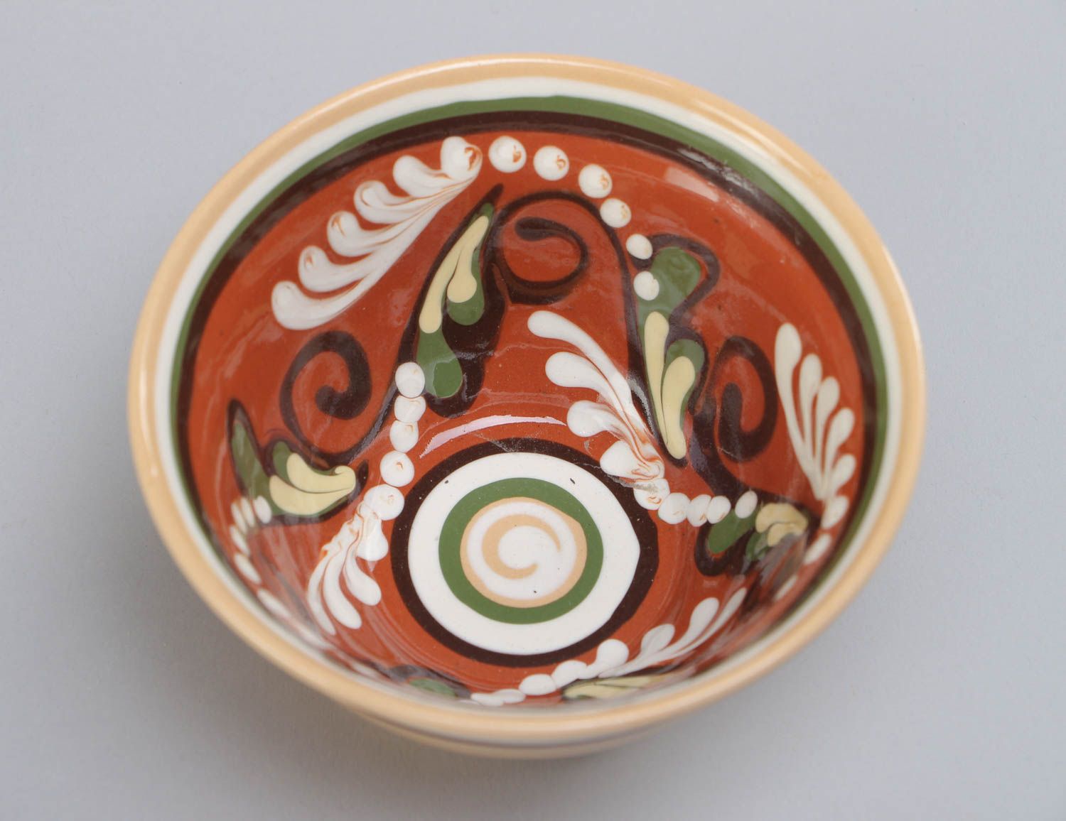 Escudilla de cerámica hecha a mano y pintada con barniz 250 ml foto 3