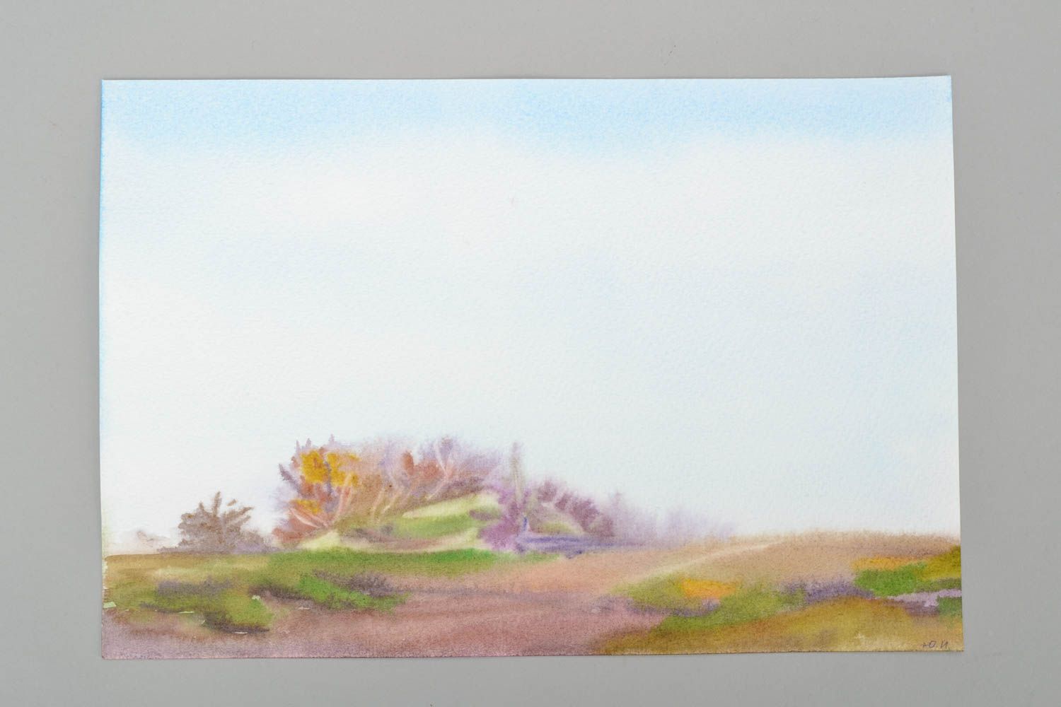 Watercolor landscape painting photo 2