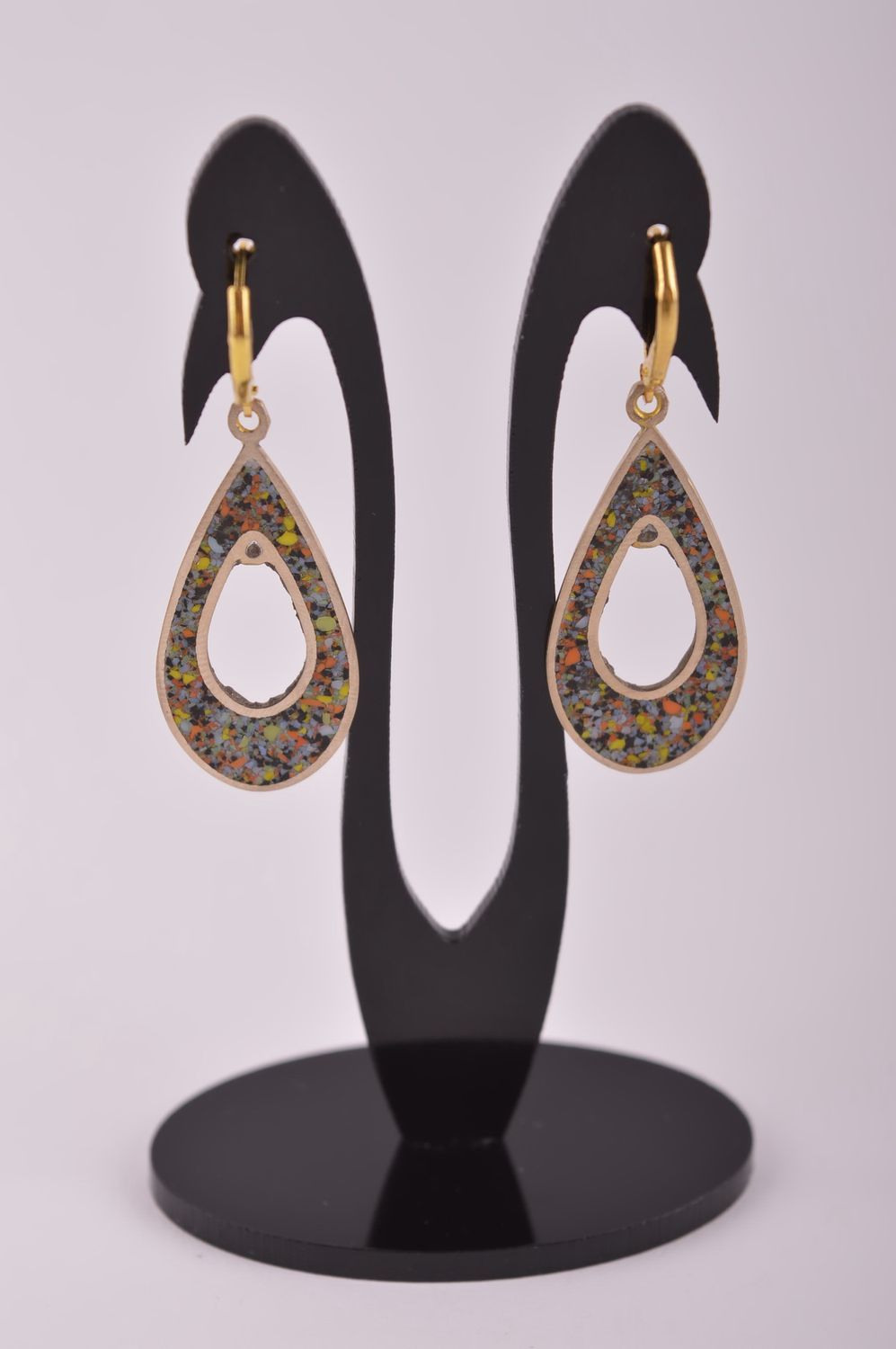 Handmade gemstone earrings metal earrings fashion trends handmade gifts photo 2