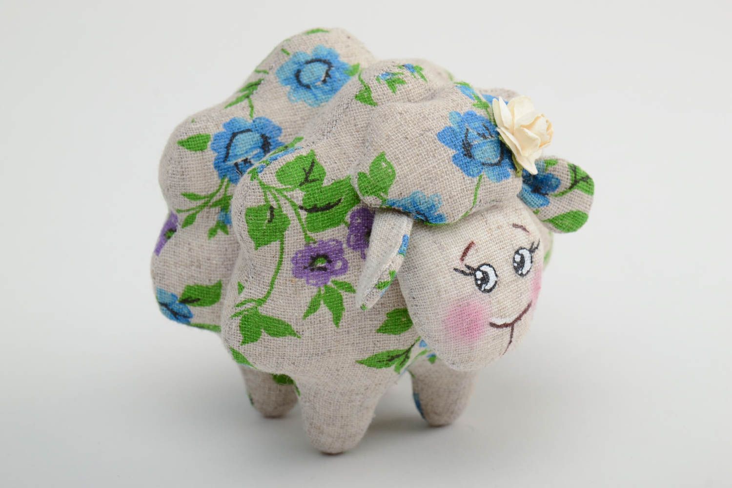 Мягкая игрушка тканевая ручной работы авторская красивая милая овечка стильная фото 2
