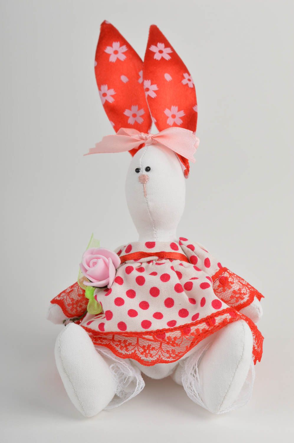 Игрушка заяц ручной работы стильный подарок ребенку авторская игрушка милая фото 2