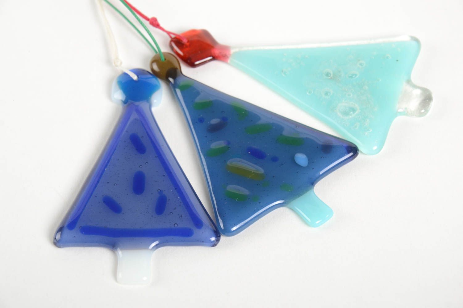 Adornos navideños hechos a mano colgantes de vidrio decoración de casa foto 4