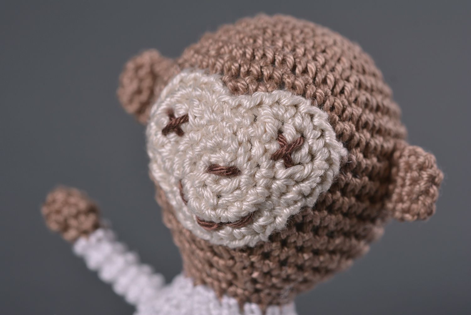 Peluche singe Doudou ours fait main Jouets tricot en coton au crochet 2 pièces photo 2