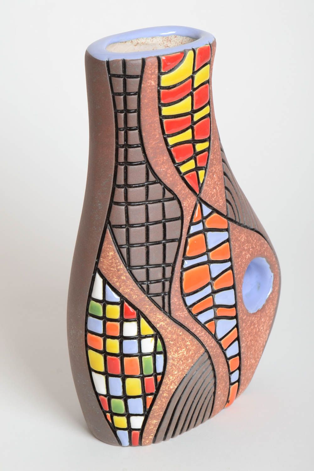 Керамическая ваза для цветов хэнд мейд ваза для декора цветная предмет декора фото 2
