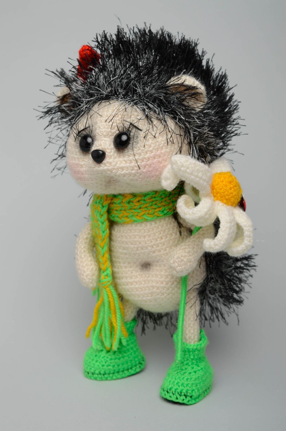 Handmade knit toy Hedgehog photo 1