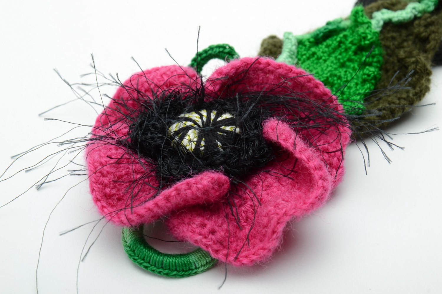 Bright beautiful hand crochet belt with flowers photo 4