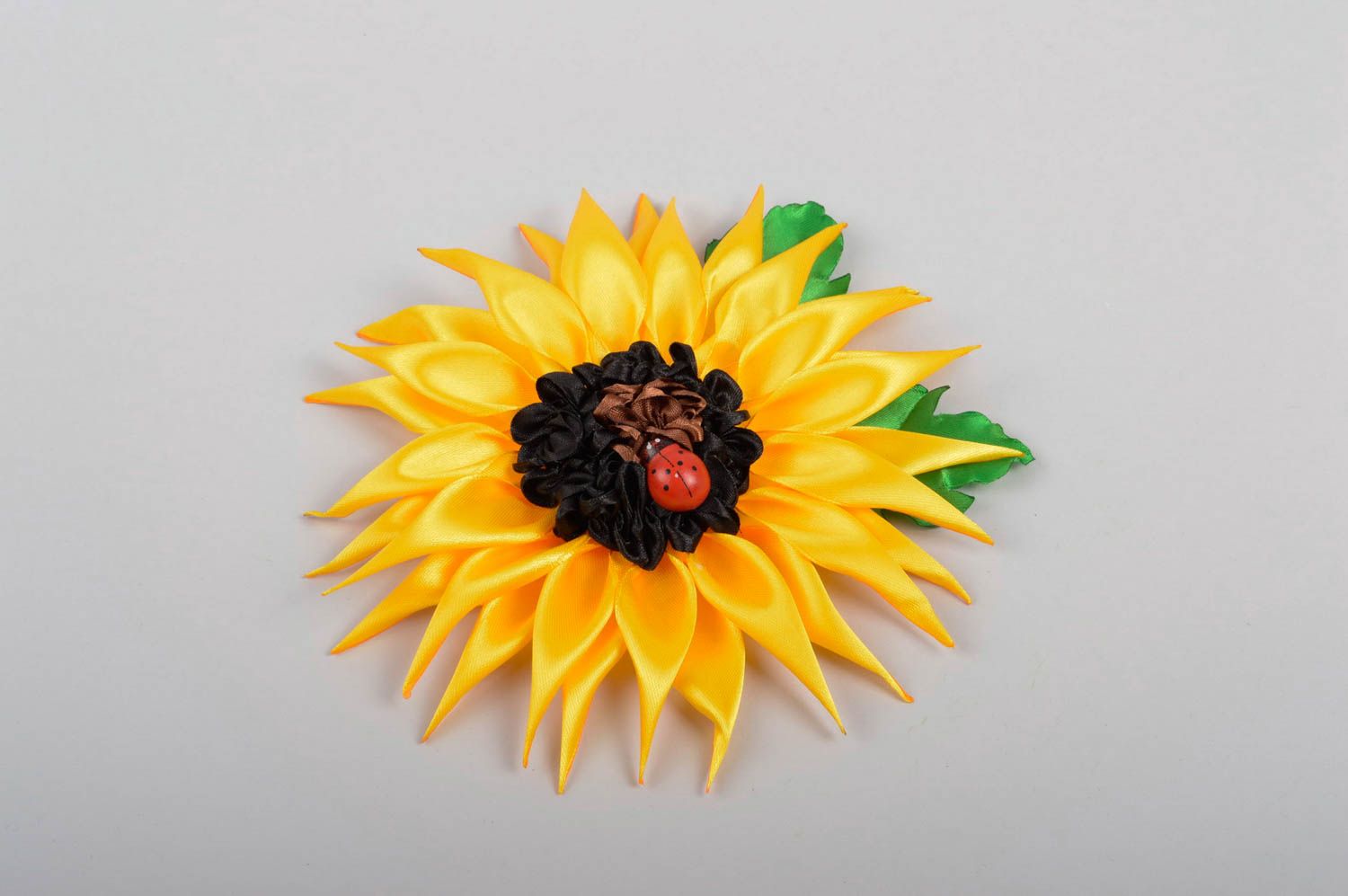 Яркое украшение ручной работы заколка с цветком подсолнуха аксессуар для волос фото 2