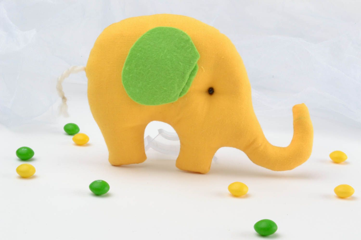 Textil Spielzeug Gelber Elefant foto 1