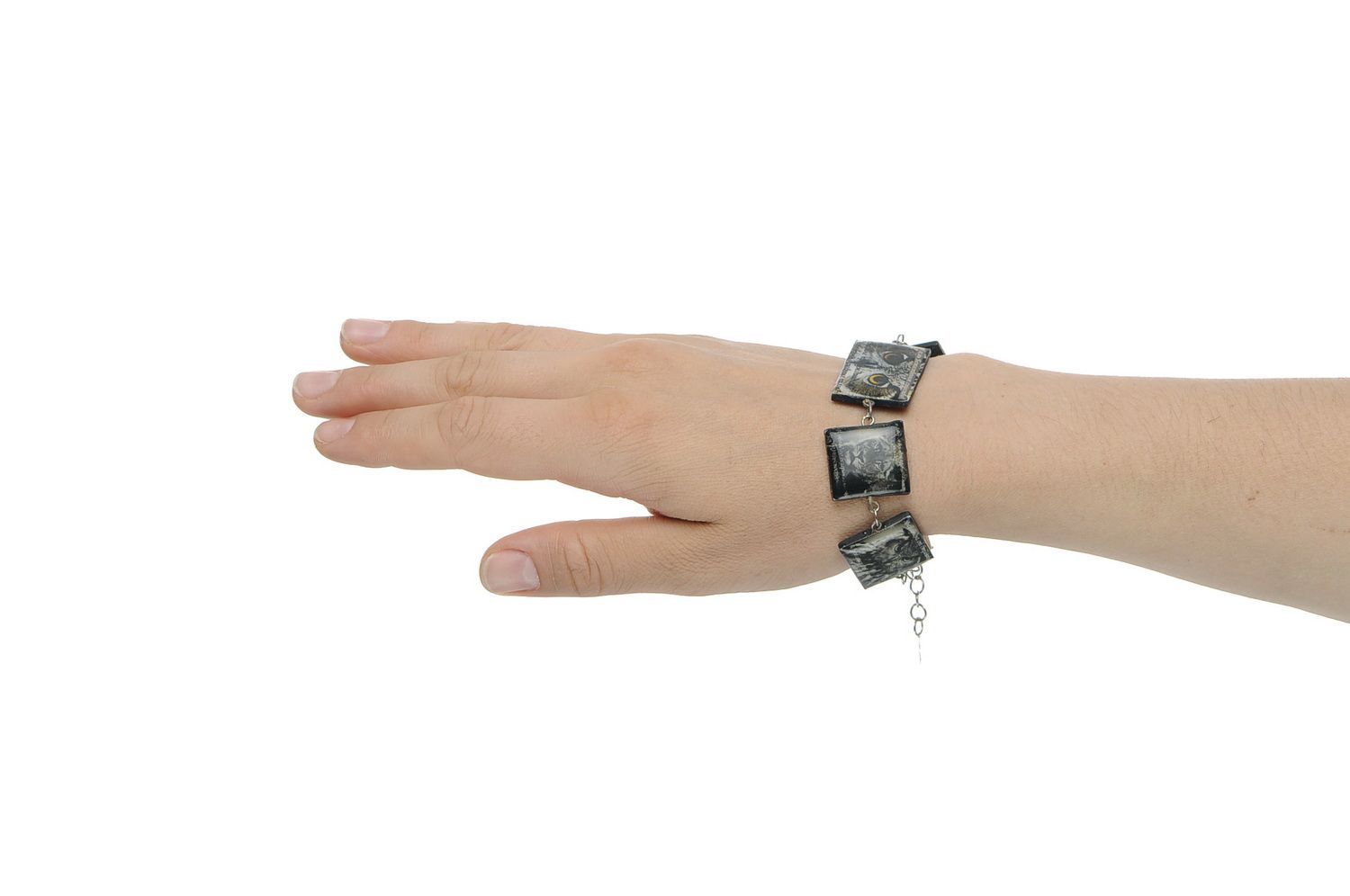 Bracelet fait main recouvert de la résine d'époxyde photo 3