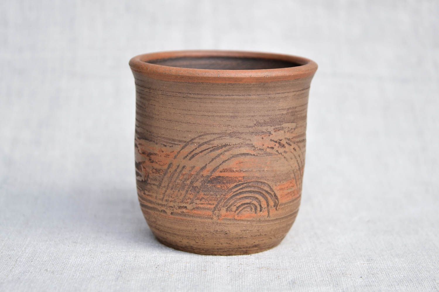 Becher aus Ton handgeschaffen Keramik Geschirr originell Küchen Deko 200 ml foto 4