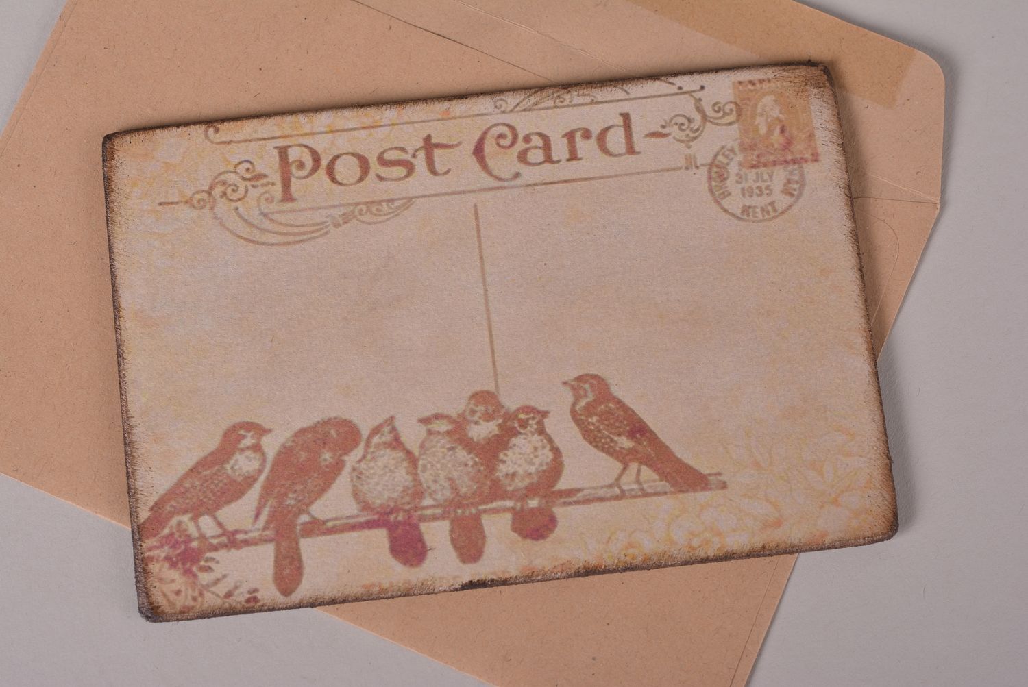 Handgemachte schöne Grusskarte Postkarten Holz Grußkarten Designer für Kind toll foto 2