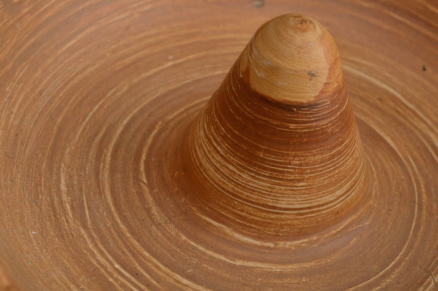 Beautiful brown handmade designer ceramic shaped pan for baking cakes photo 5