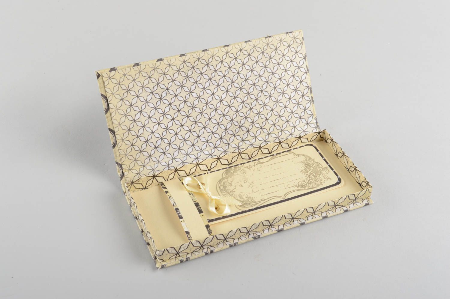 Boîte à billets en carton faite main design avec carte voeux cadeau de mariage photo 3