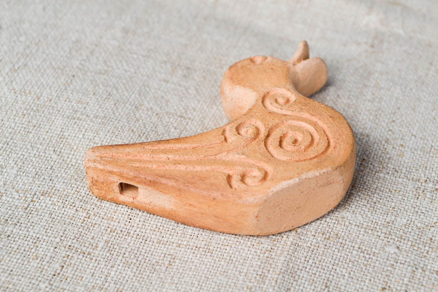 Silbato artesanal de arcilla pato regalo para niños instrumento de viento foto 5