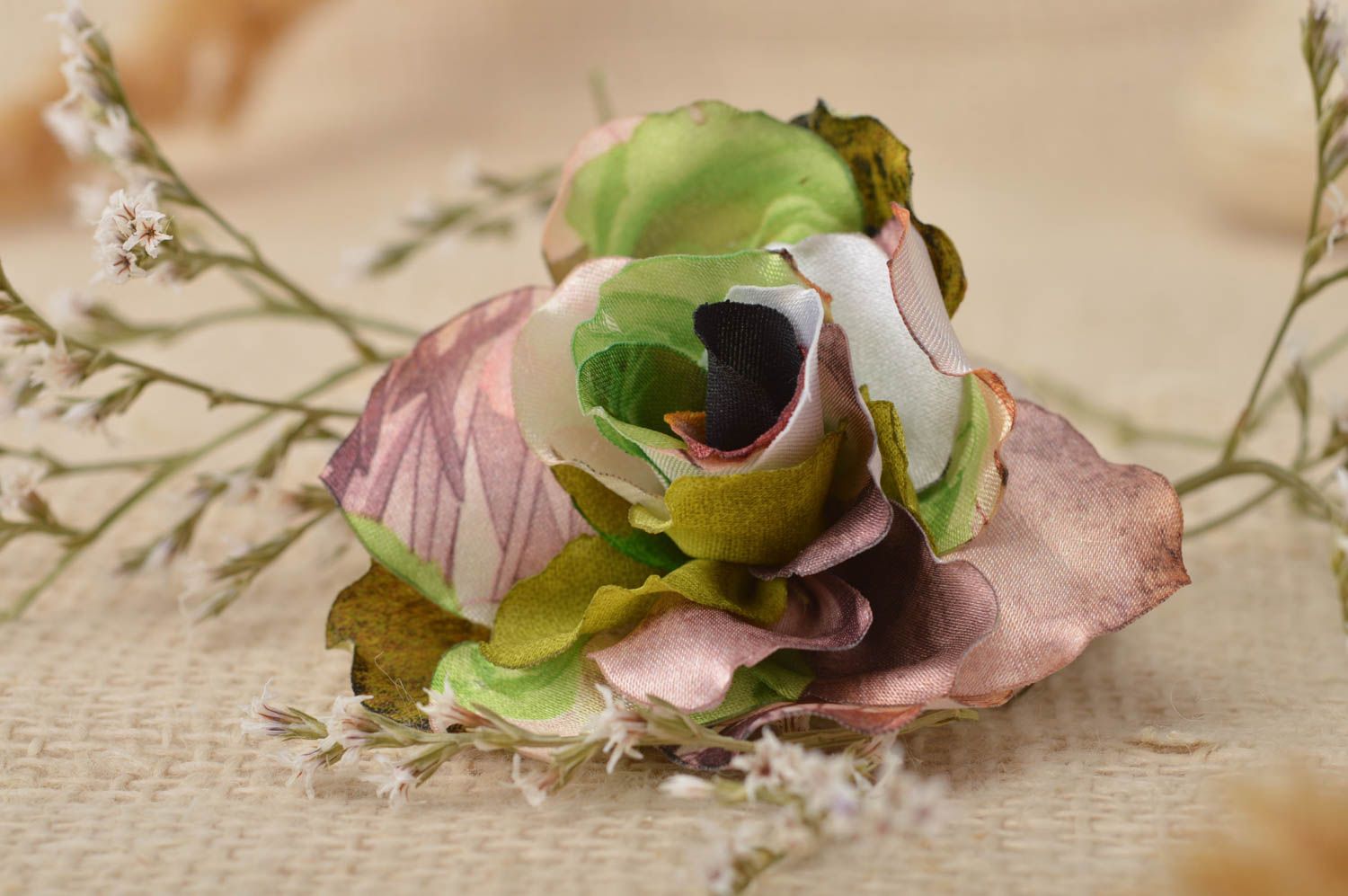 Modeschmuck Brosche handmade Blumen Haarschmuck Haarspange Blume bunt schön foto 1
