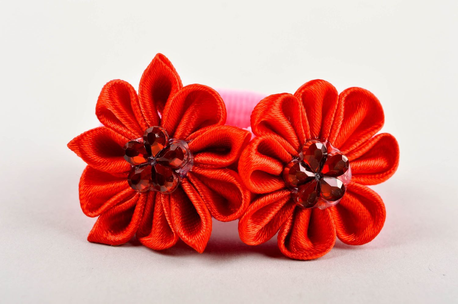 Stylish handmade flower scrunchie hair tie how to do my hair accessories for her photo 3