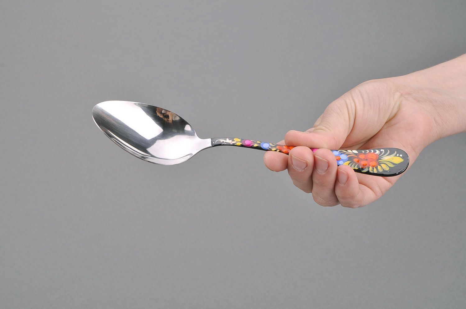 Metal painted soup spoon photo 4