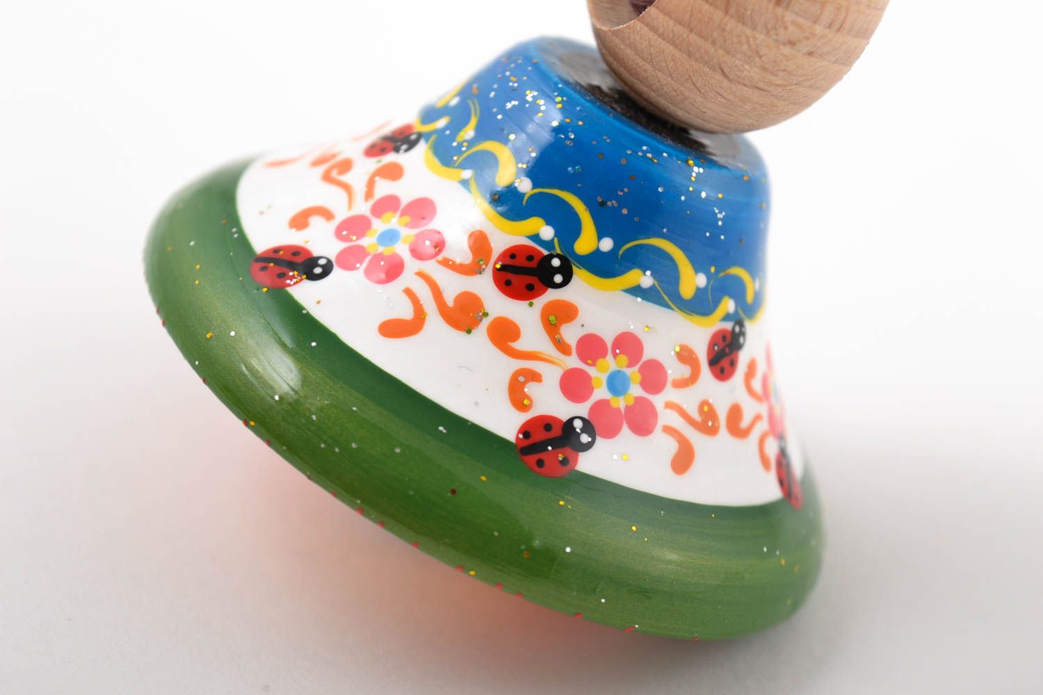 Handmade spin toy top spinning top toys vintage toys gifts for children photo 5
