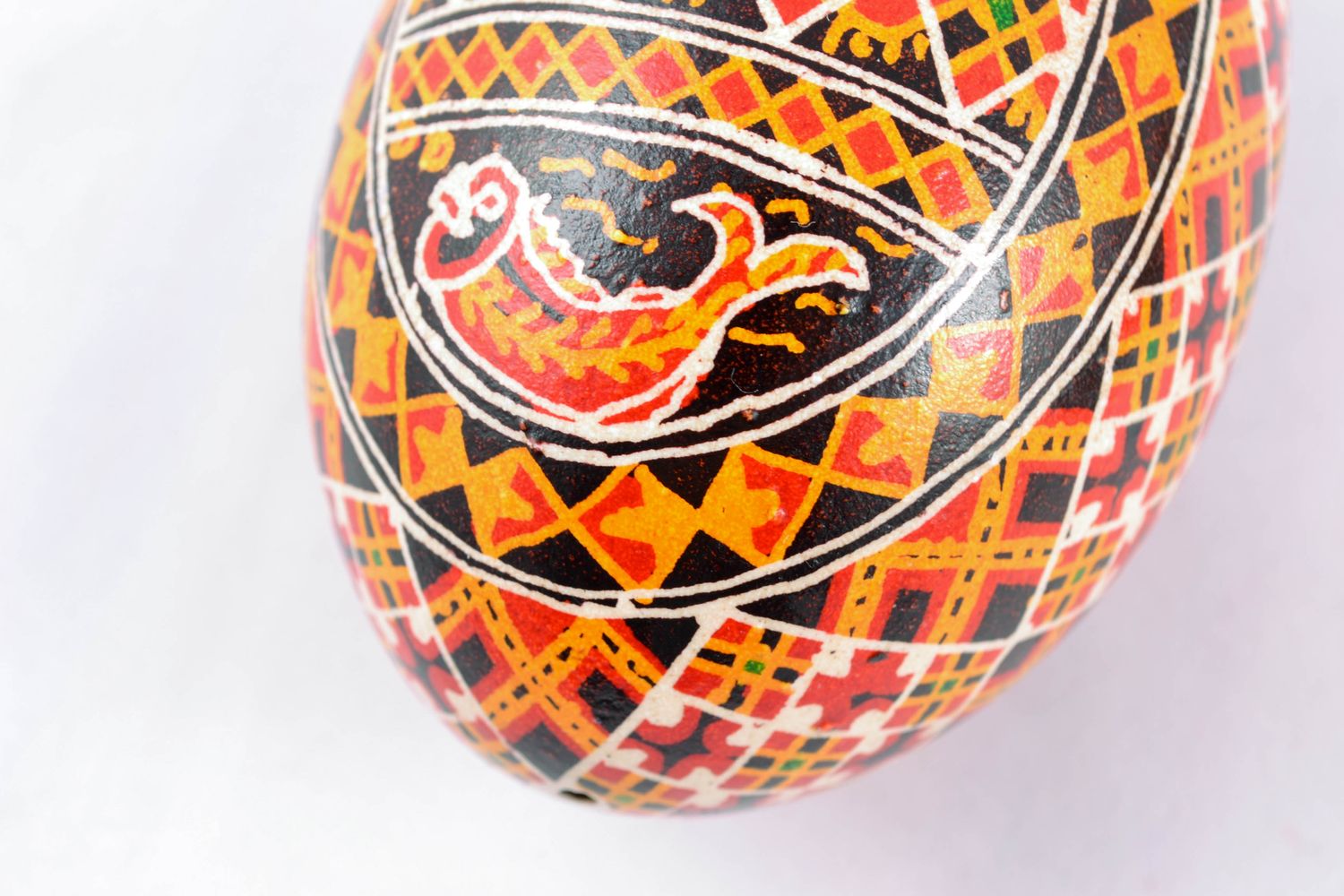 Painted Easter egg with the image of fish and deers photo 5