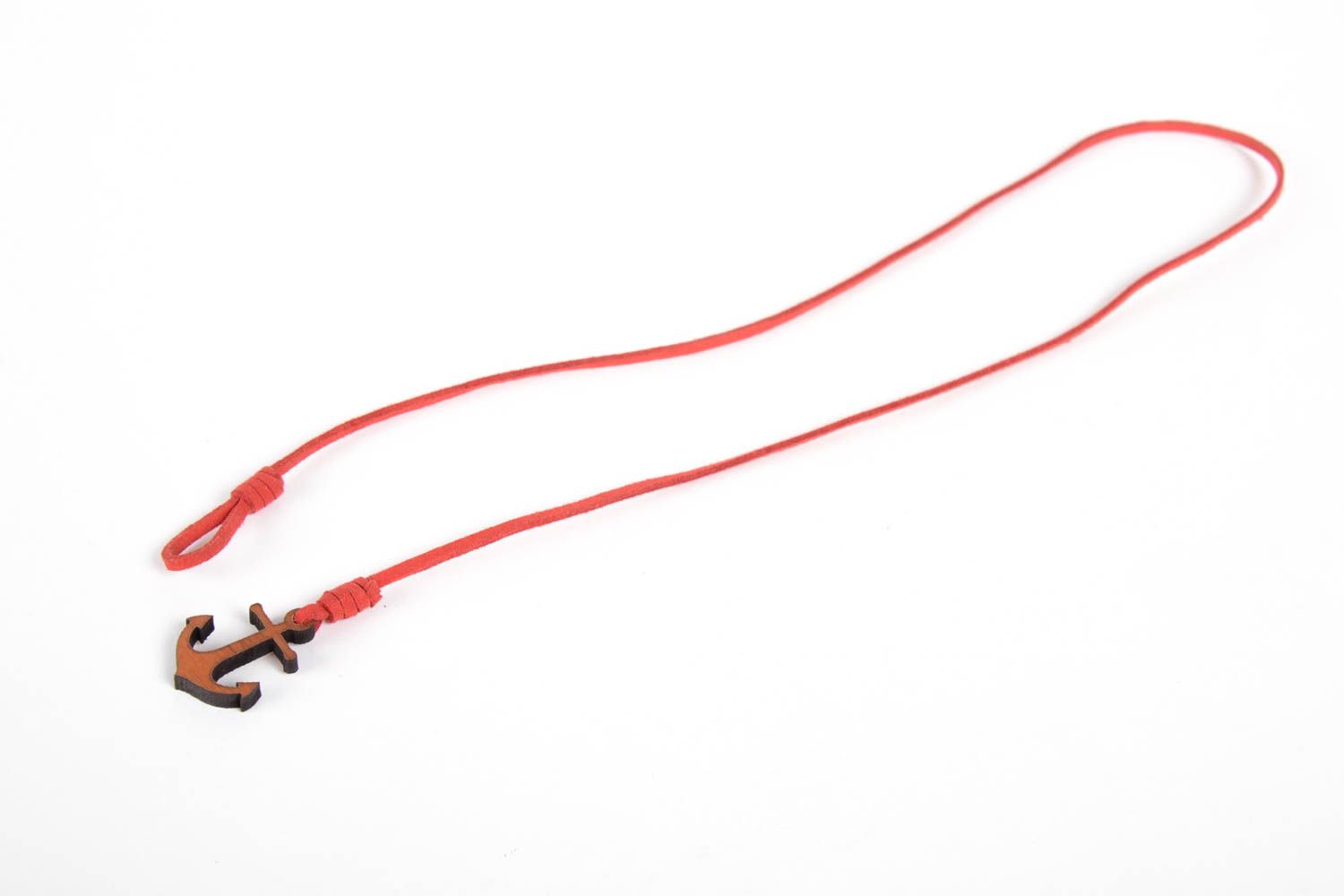 Pulsera hecha a mano color rojo regalo original brazalete artesanal con ancla foto 4