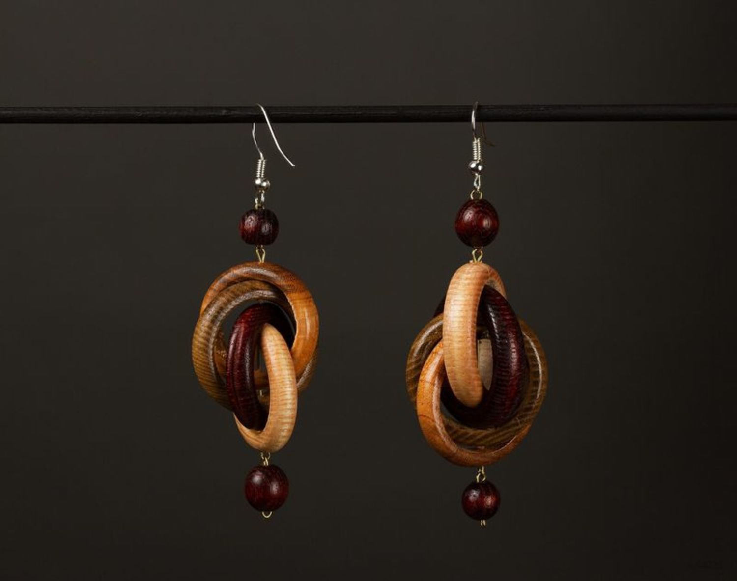 Wooden earrings photo 1