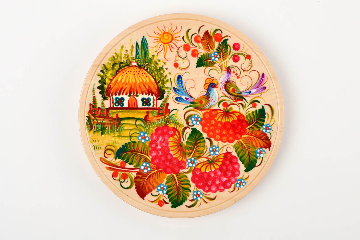 Декор на стену ручной работы декоративная тарелка круглая расписная посуда фото 4