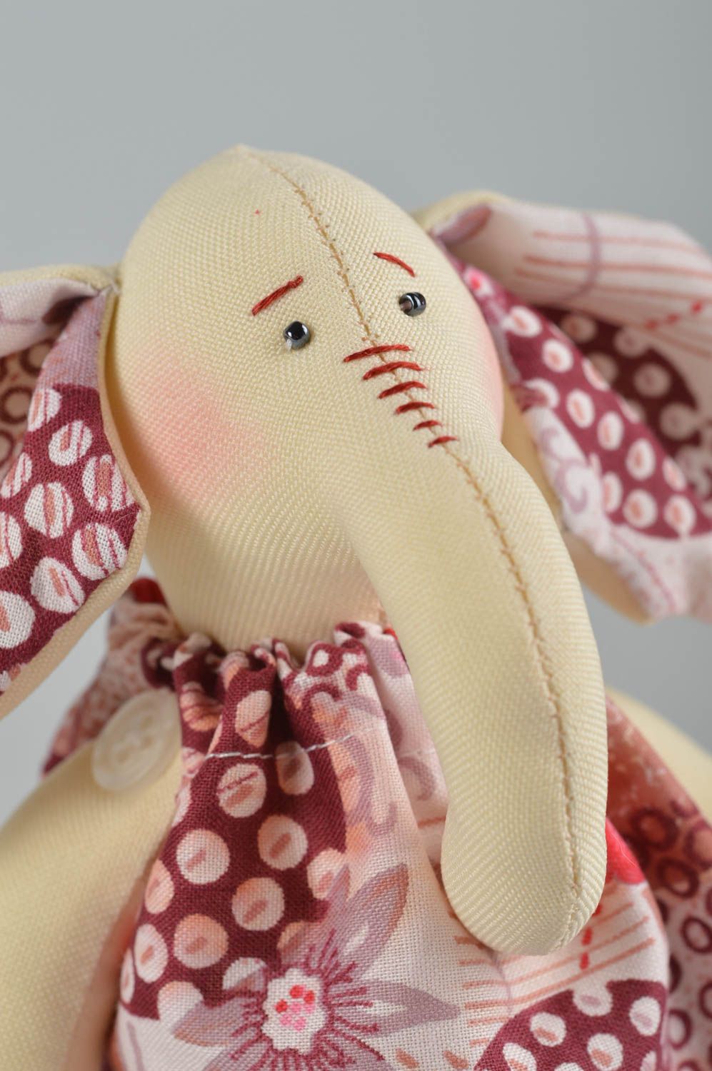 Handmade rag doll fabric toy for children textile elehpant toy nursery decor photo 4