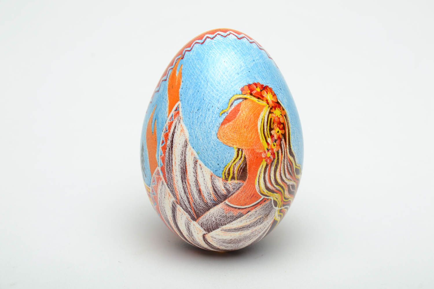 Designer painted egg decorated using wax technique photo 2