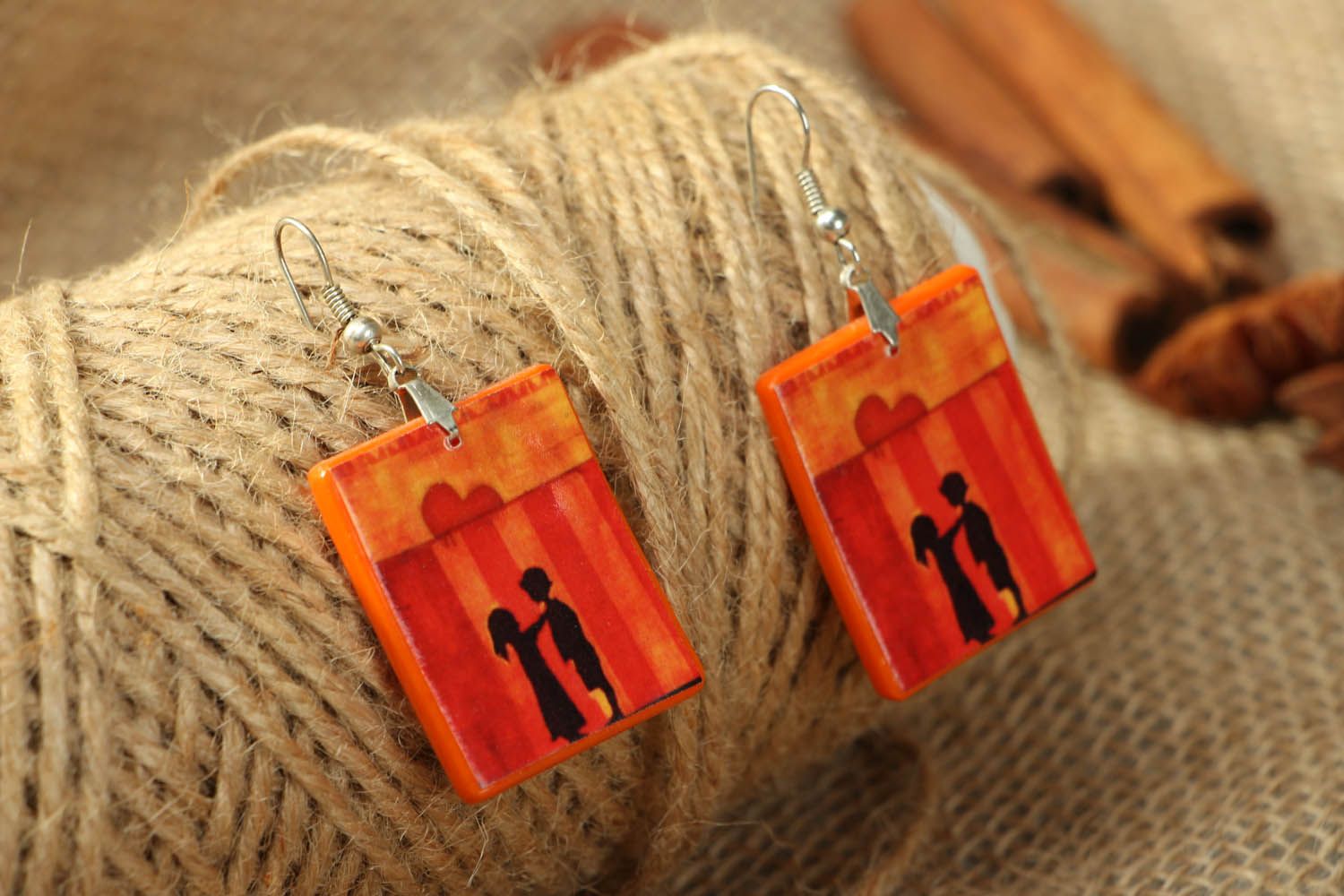 Unique dangle earrings With Love photo 3