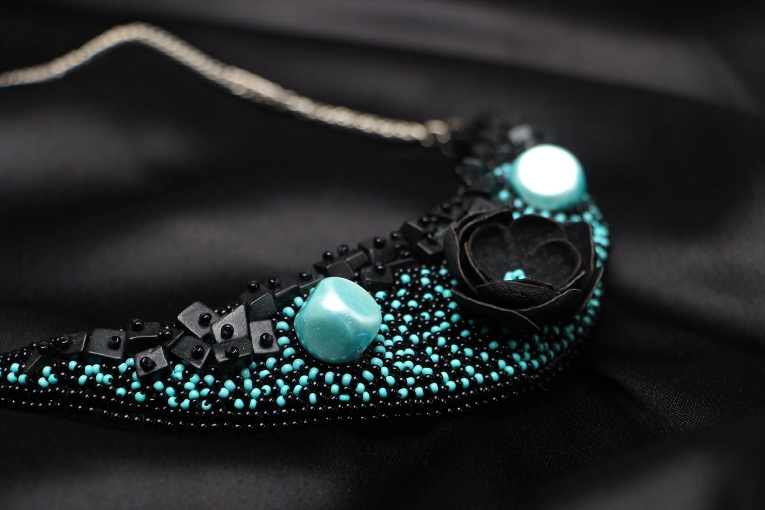 Beautiful beaded necklace Fires of Night Harbor photo 2