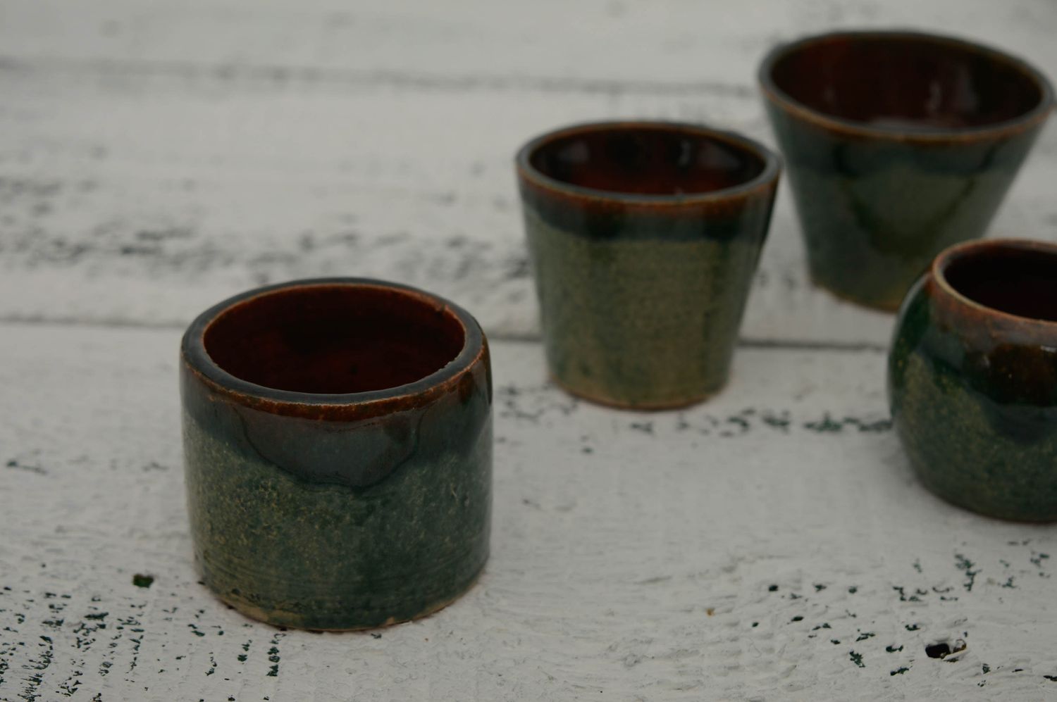 Ceramic shot glass painted with engobes 65 ml photo 5