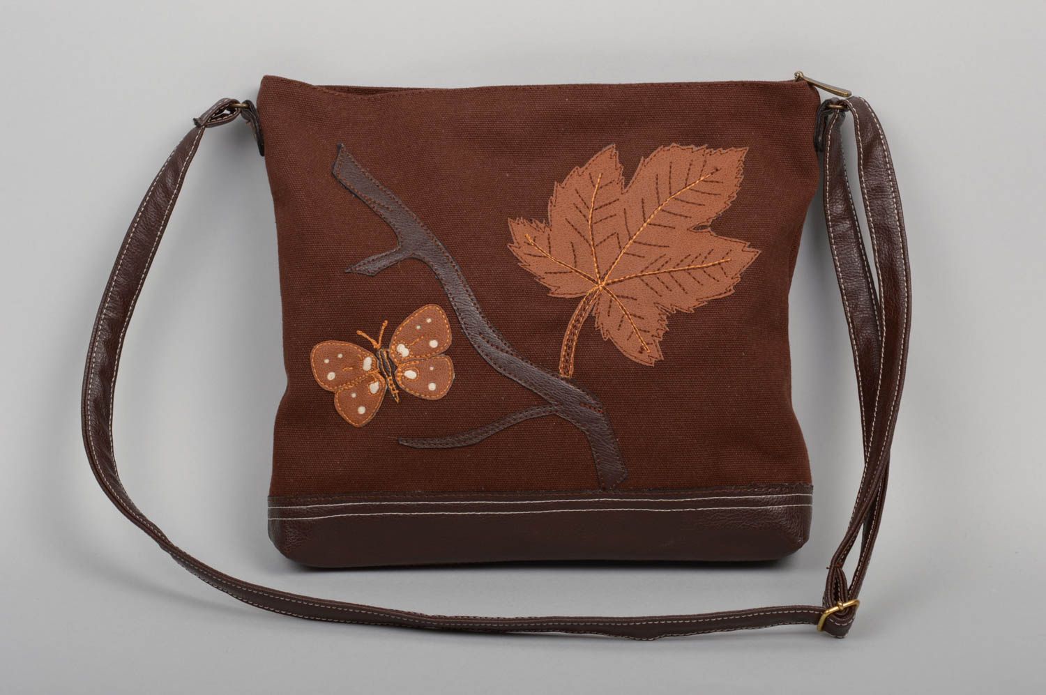 Handmade shoulder bag female stylish accessory unusual brown women bag photo 1