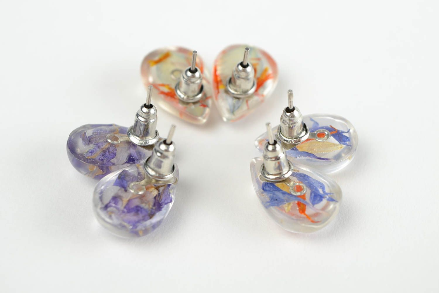 Handmade stylish stud earrings cute small earrings 3 pairs designer jewelry photo 5