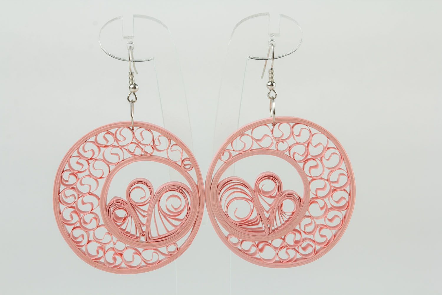 Beautiful pink earrings photo 2