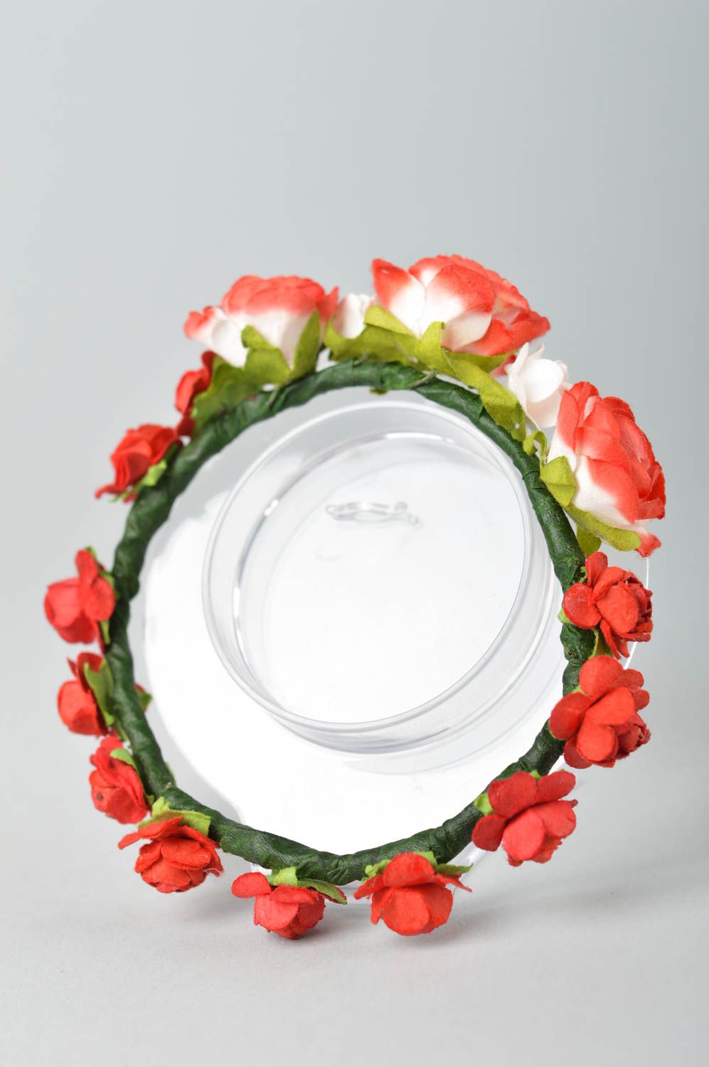 Armband mit Blumen handmade Armband aus Stoff schönes Accessoire für Frauen foto 4