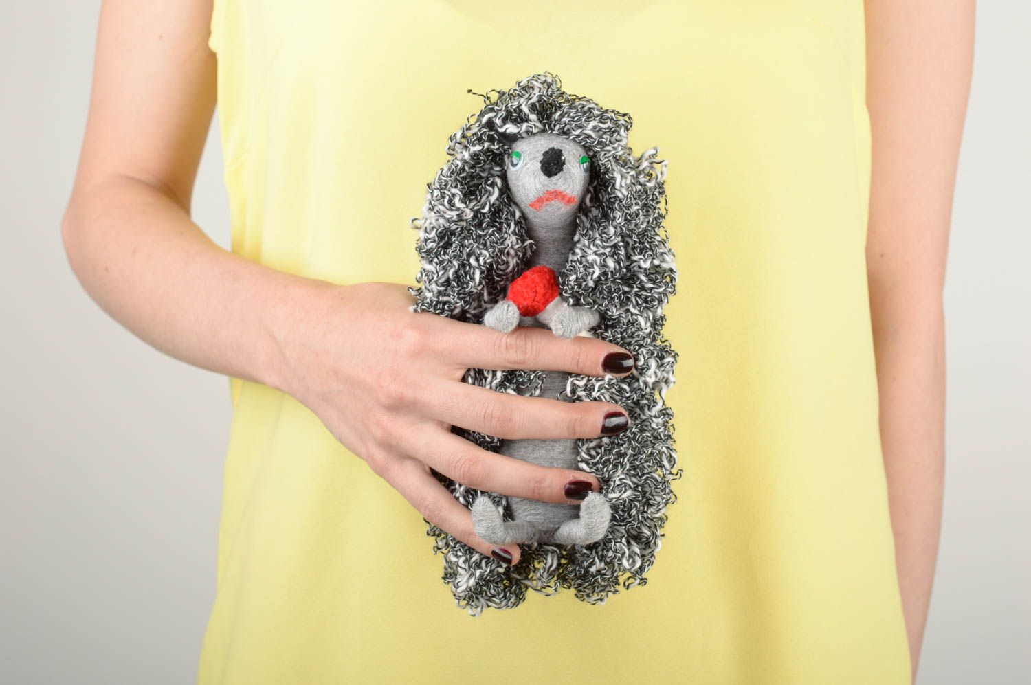 Детская игрушка ручной работы мягкая игрушка в виде ежика подарок ребенку фото 5