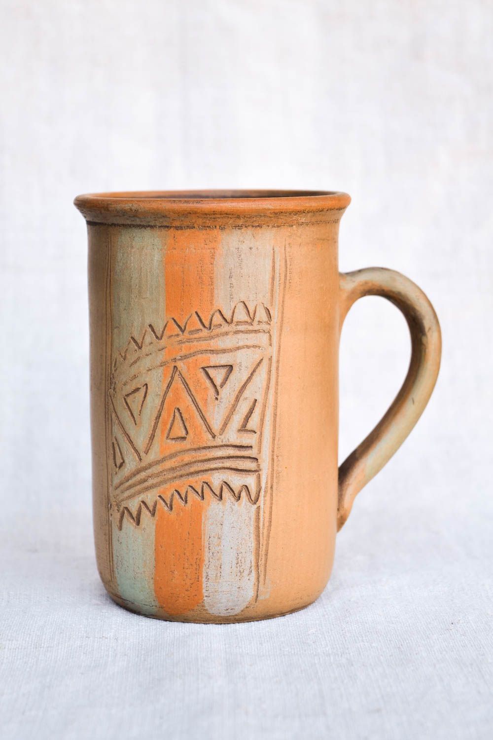 Посуда для чая ручной работы чайная чашка с росписью глиняная чашка 400 мл фото 4
