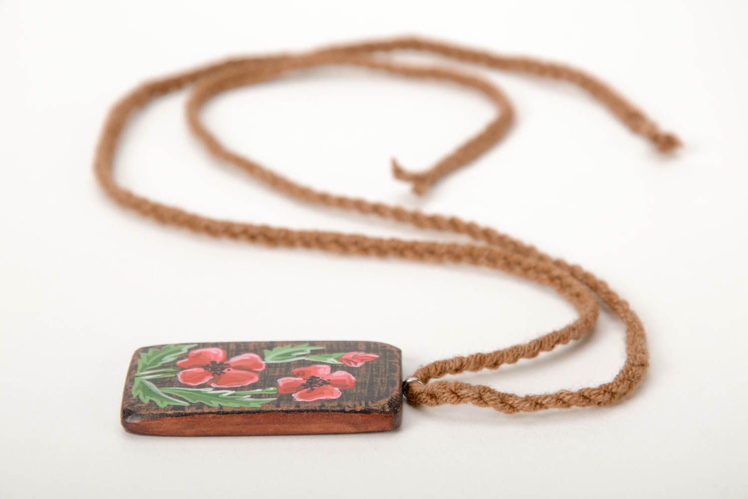 Handmade pendant designer accessory unusual gift wooden pendant for girl photo 2