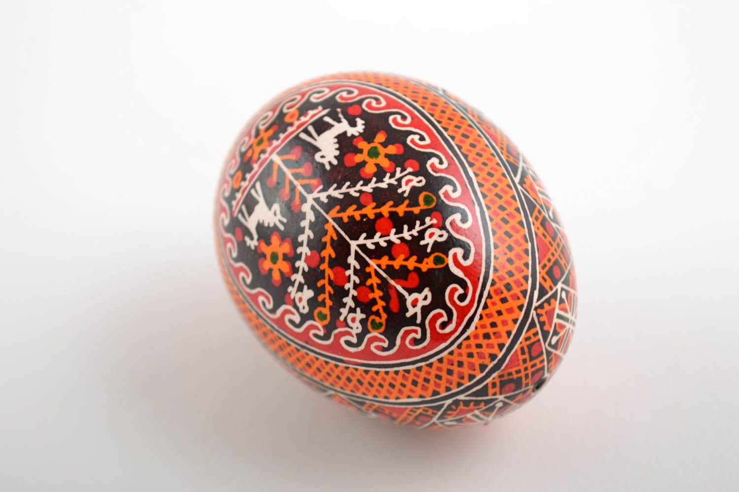Bright beautiful Easter egg painted with acrylics handmade chicken pysanka photo 3